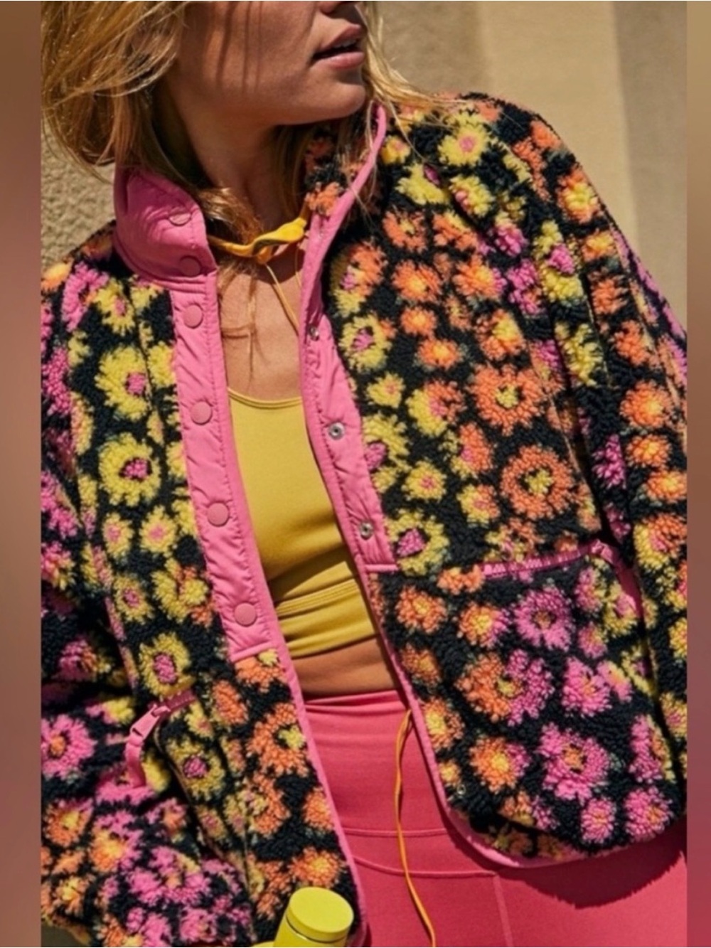 NWOT SIZE SM Free People Movement Rocky Ridge Daisy Floral Jacket